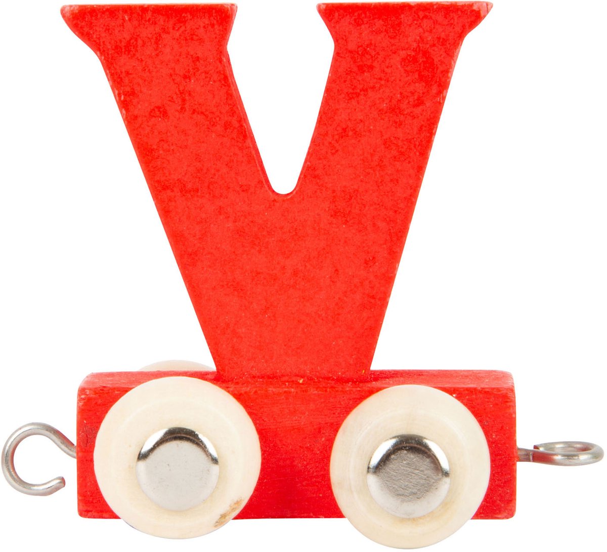 Small Foot - Holzbuchstabenzug rot - v - 12 Stück