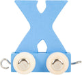 Small foot - houten lettertrein blauw - x - 12 stuks