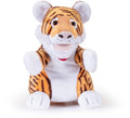 Trudi - puppets handpop tijger 17 cm - handgemaakt in italie - pluche knuffel - knuffeldier voor jongens en meisjes - oranje wit - beweegbare kop, poten en oren
