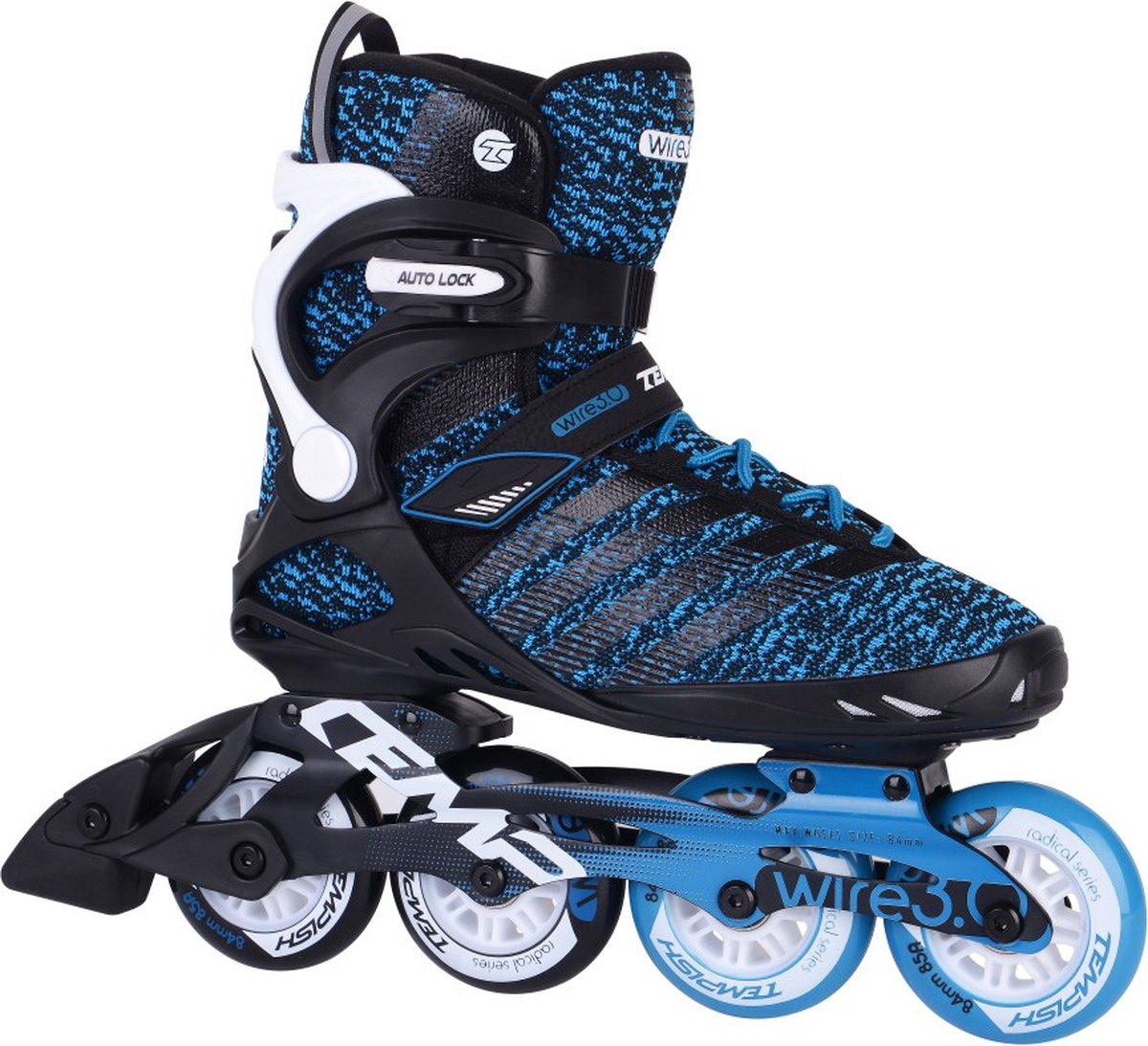 Inlineskates Draht 3.0 84 Softboat 85A Schwarz/Blau MT 42