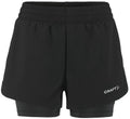 Craft adv essence 2-in-1 shorts 2 w dames sportbroek - zwart