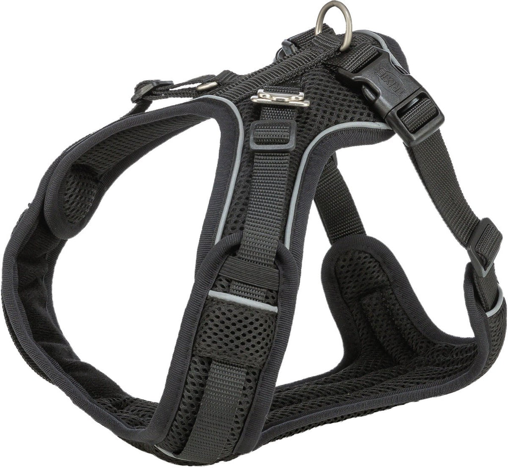 Trixie Premium-Hundegeschirr aus Flexmesh mit breitem Brustbereich, schwarz