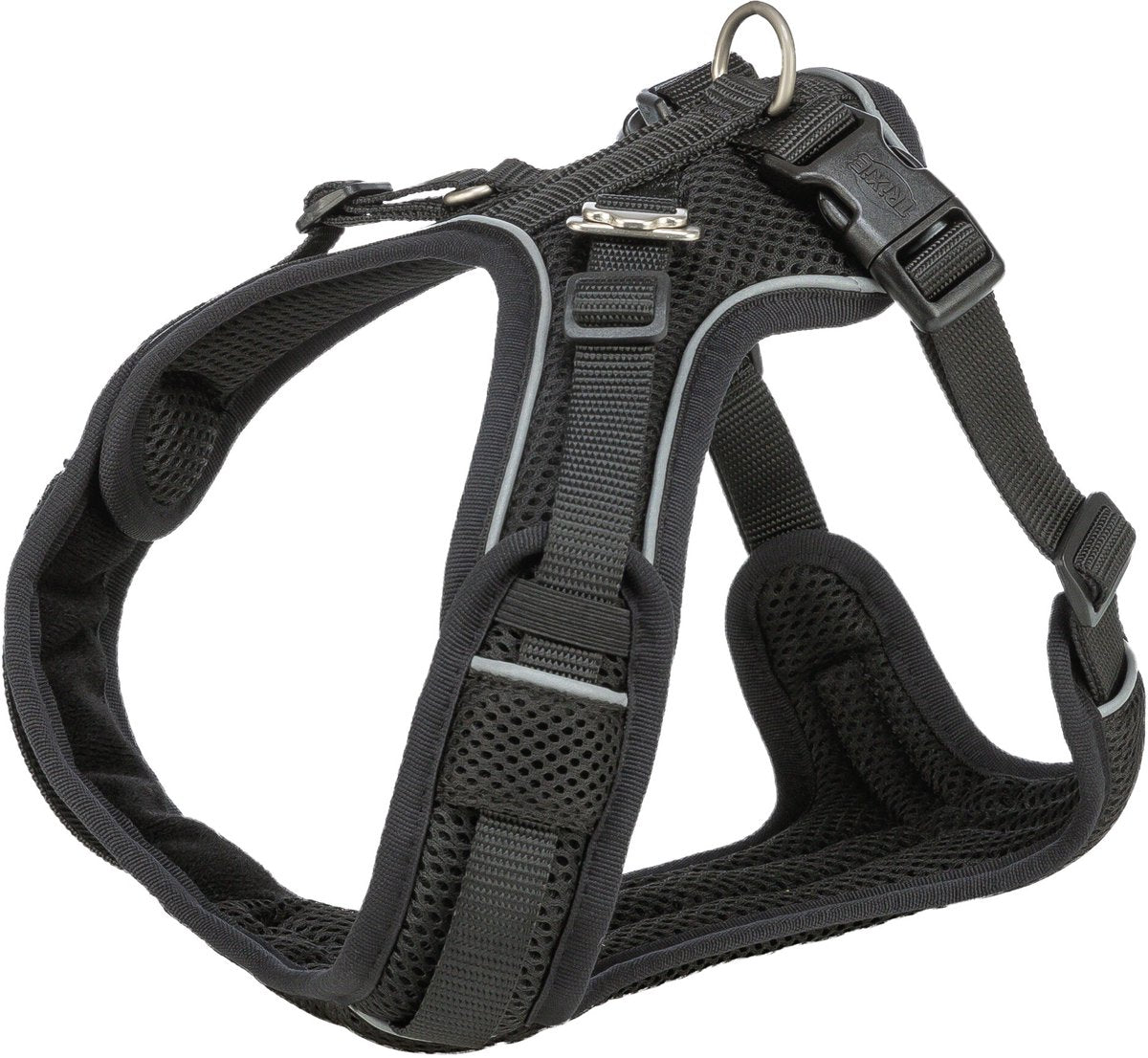 Trixie Premium-Hundegeschirr aus Flexmesh mit breitem Brustbereich, schwarz
