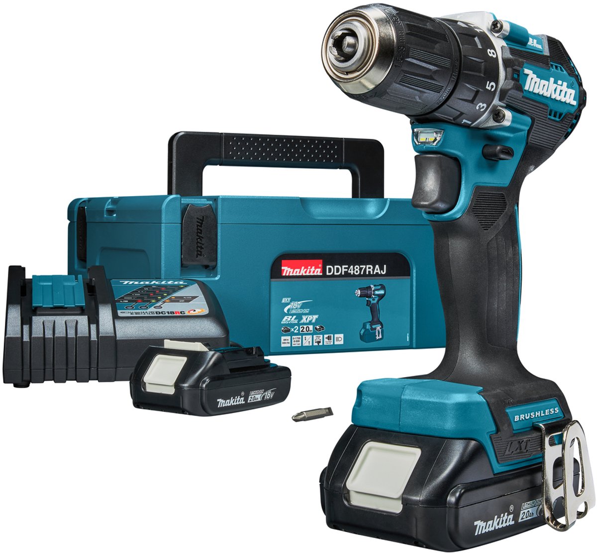 Makita ddf487raj accu schroefboormachine 18v 2.0ah in mbox
