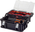 Keter connect cantilever toolbox gereedschapskoffer - 26l - 56,5x31,7x25,1cm - zwart