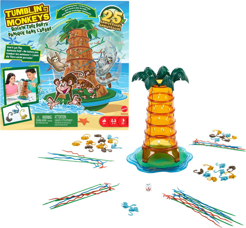 Mattel Falling Monkeys Swinging Tree Party Kinderspiel