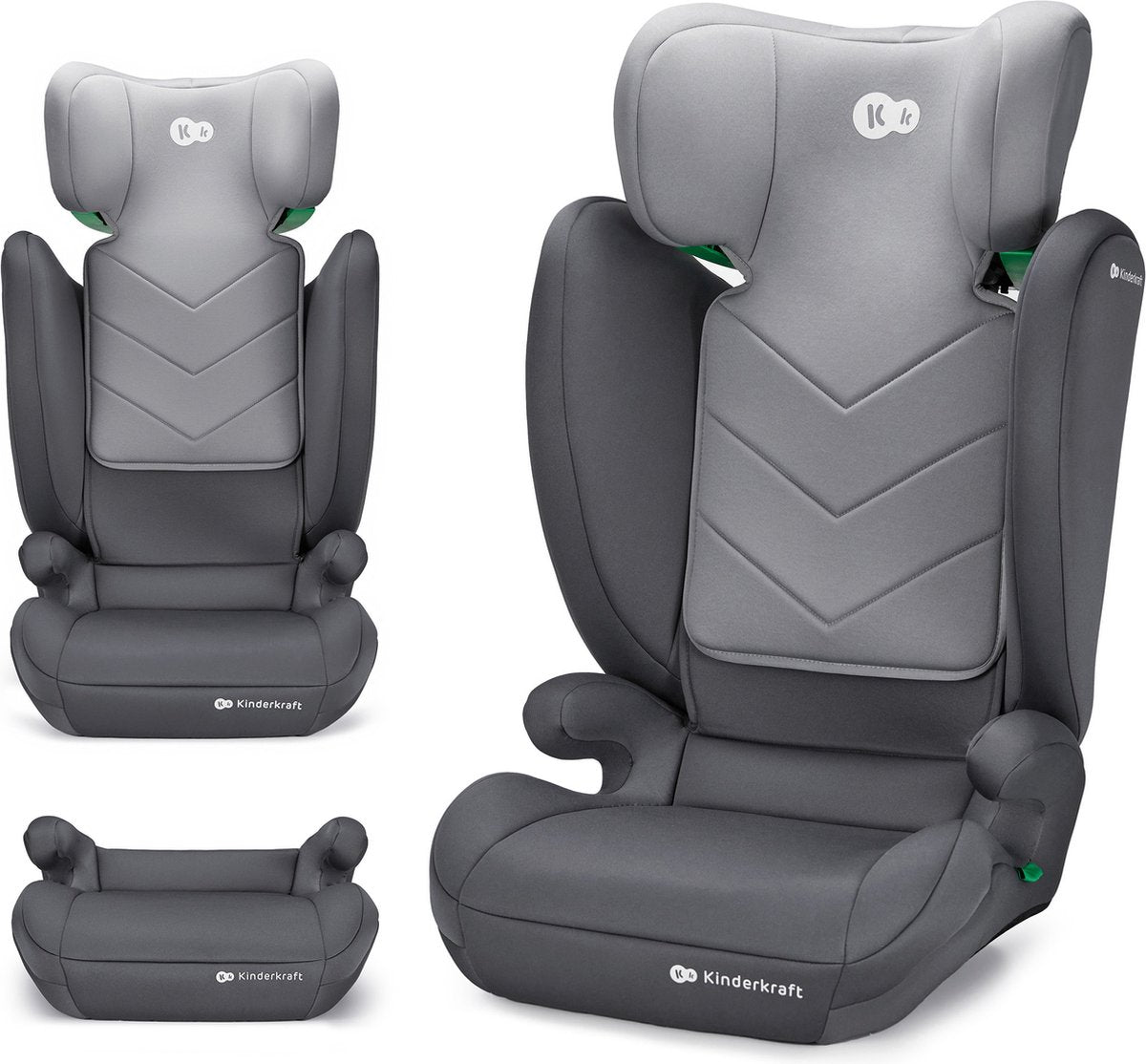 Kinderkraft i-spark 2-in-1 autostoel – 100-150 cm – r129 i-size – h-guard sps – grijs