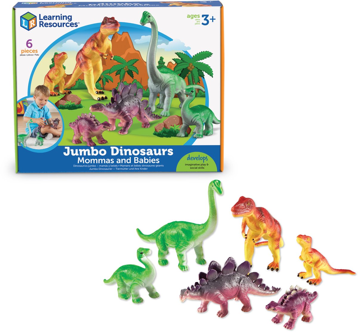 Learning resources jumbo dinosaurussen - mama's en baby's - speelfiguren - 3+