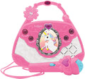 Lexibook unicorn musical speaker handbag design met microfoon, voice changer en line-in cable