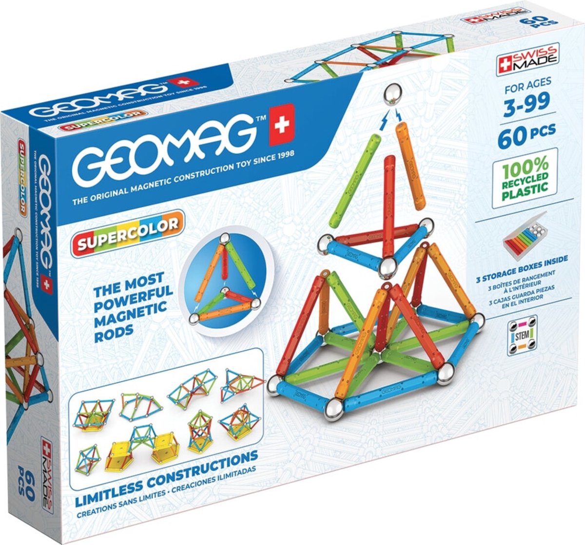 Geomag Super Color Recycling, 60 Stück.