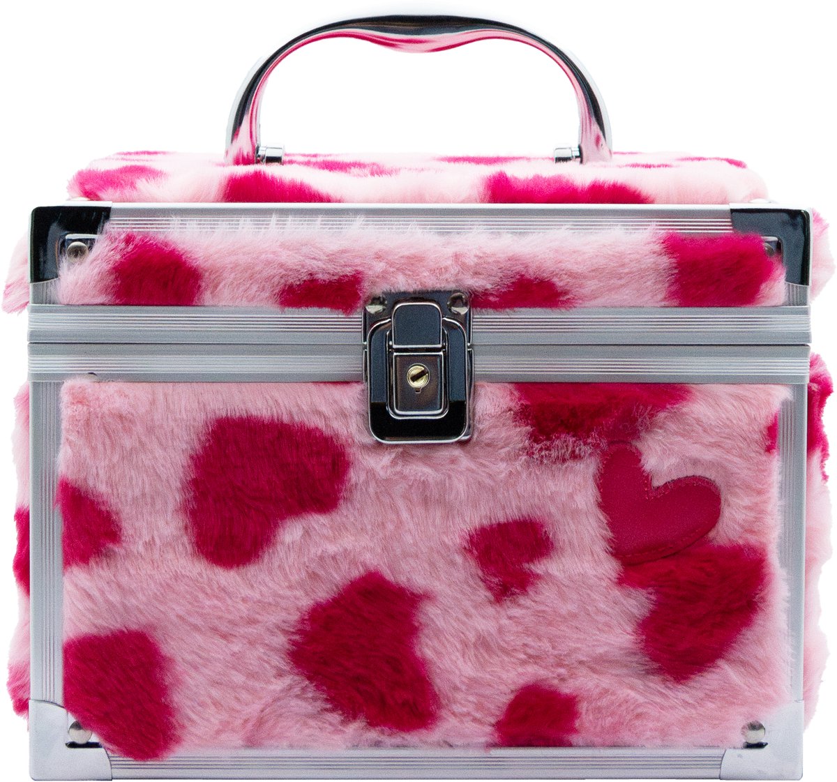 Kreiere es! Herzförmiges Make-up-Etui mit flauschigen Herzen