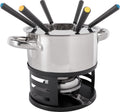 Cosy trendy fondue set met 6 vorken - rvs - ø 17cm