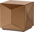 Woood glintz bijzettafel - hout spiegelglas - bruin - 40x40x40