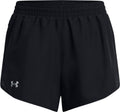 Under armour ua fly by 3'' shorts-blk dames sportbroek - zwart - wit - reflecterend