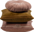 Woood feis kussens - velvet stof - roze naturel - set van 3