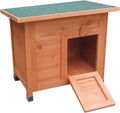 Flamingo konijnenhok – compact konijnenhok voor buiten met nachthok – 53x37x46 cm – konijnenhok domo classic bruin