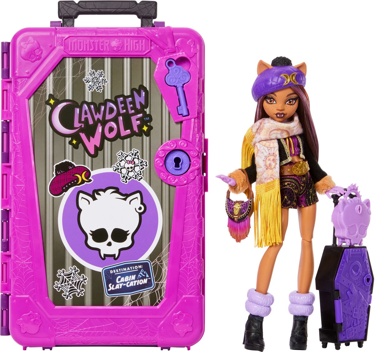 Monster high skulltimate secrets cabinevakantie speelset - clawdeen wolf pop en accessoires