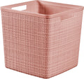 Curver jute opbergmand cube - 17 liter - 270x280x280mm - roze