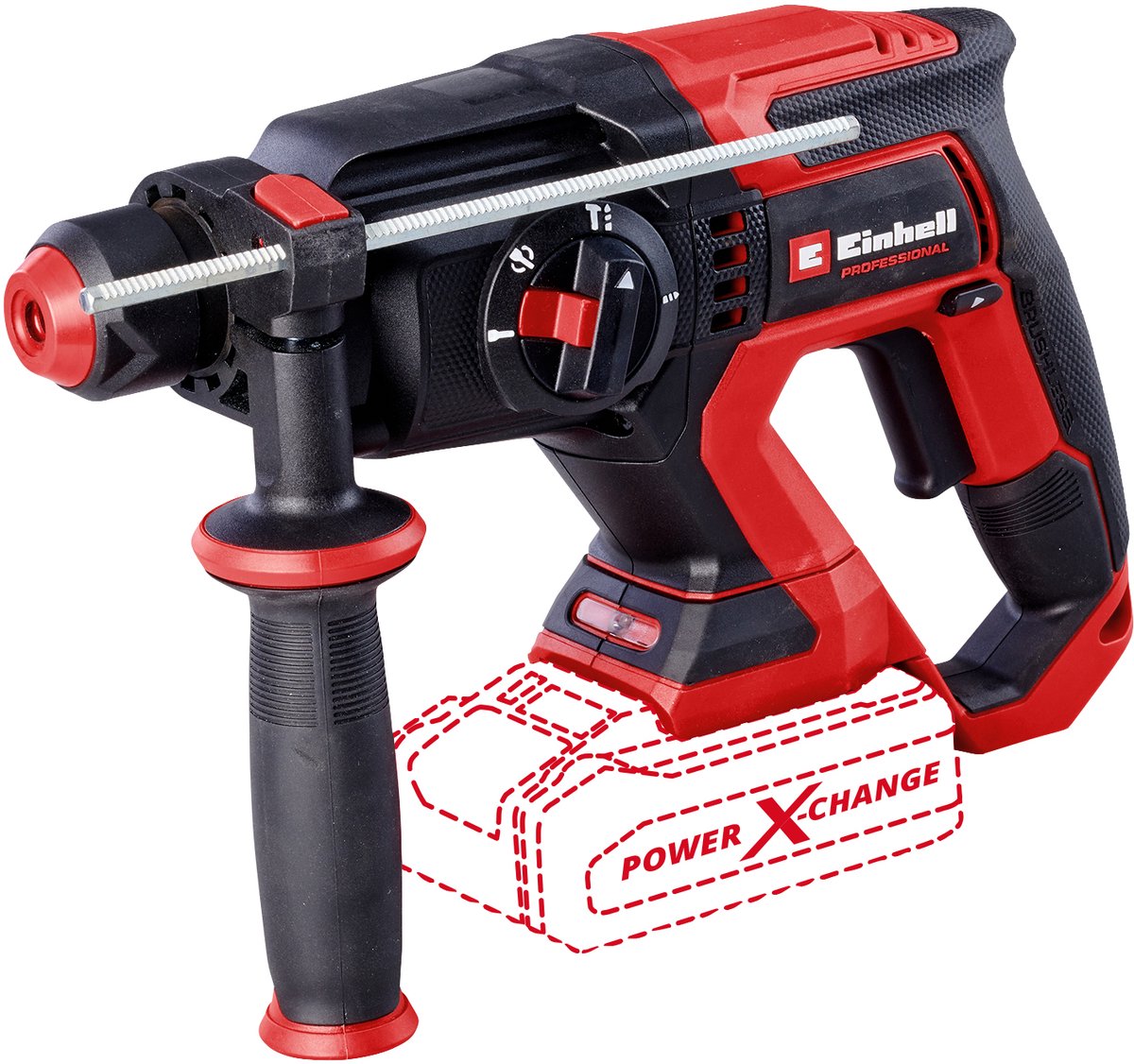 Einhell professional accu boorhamer tp-hd 18 22 d li bl solo - power x-change - 18 v li-ion - 2.3 j - pneumatisch slagwerk - sds plus - 4-functies - incl. e-box - excl. accu en lader