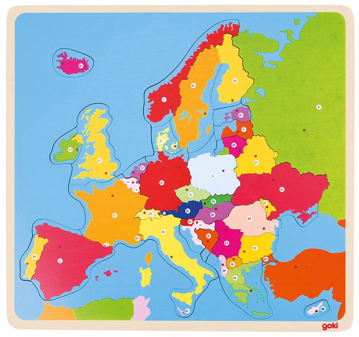 Goki Holzpuzzle Europa - 35 Teile.