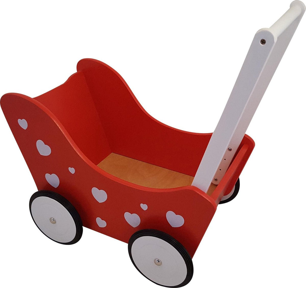 Playwood Puppenwagen rot mit Herzen