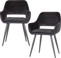 Woood jelle stoel - velvet - zwart - set van 2