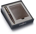 Sheaffer balpen giftset 100 9370 - glossy brown gold tone - met creditcardhouder - rustic mocha - sf-g2937051-2