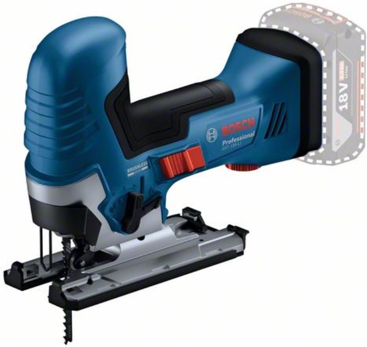 Bosch blauw gst 18v-125 s professional | accu decoupeerzaag | zonder accu en lader | in l-boxx - 06015b2000