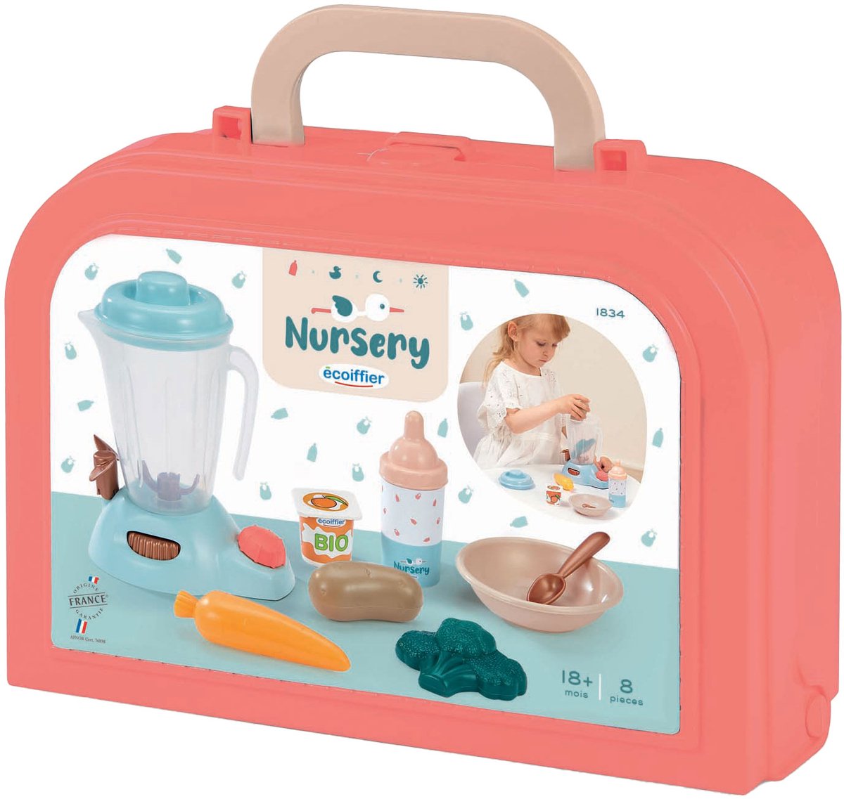 Ecoiffier care - Baby-Fütterungsset im Koffer, 8-teilig.