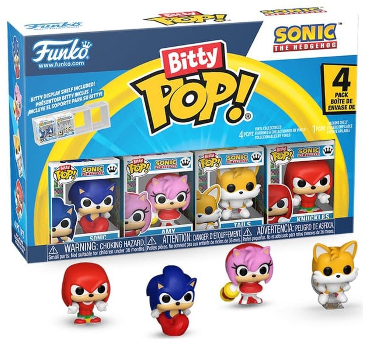 Sonic the hedgehog sonic (bitty pop!) vinylfiguurtjes (set van 4) unisex funko bitty pop! - neutraal - standard
