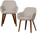 Vtwonen base eetkamerstoelen - velvet stof - zand beige - 80x58x58 cm - set van 2