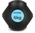 Spokey gripi gewichtbal - 6 kg - medicijnbal met handvatten - zwart blauw