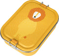 Trixie brooddoos groot - mr. lion - rsv lunchbox voor kinderen - makkelijk te openen broodtrommel - 2 vakken - geel - rvs