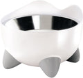 Catit ca pixi elevated feeding dish - met 2 rvs schalen - 200ml - 10x13,5cm wit