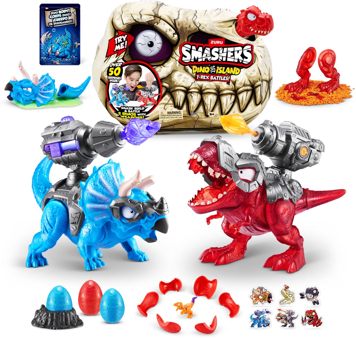 Zuru smashers zuru - smashers - dino island trex battles - speelfiguur - red version