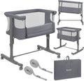 Lionelo aurora 3in1 co-sleeper - babybedje tot 9 kg - meegroeibed - 4 wielen met rem - campingbedje – verstelbare hoogte – ademend gaas – inclusief matras transporttas – afneembare bekleding