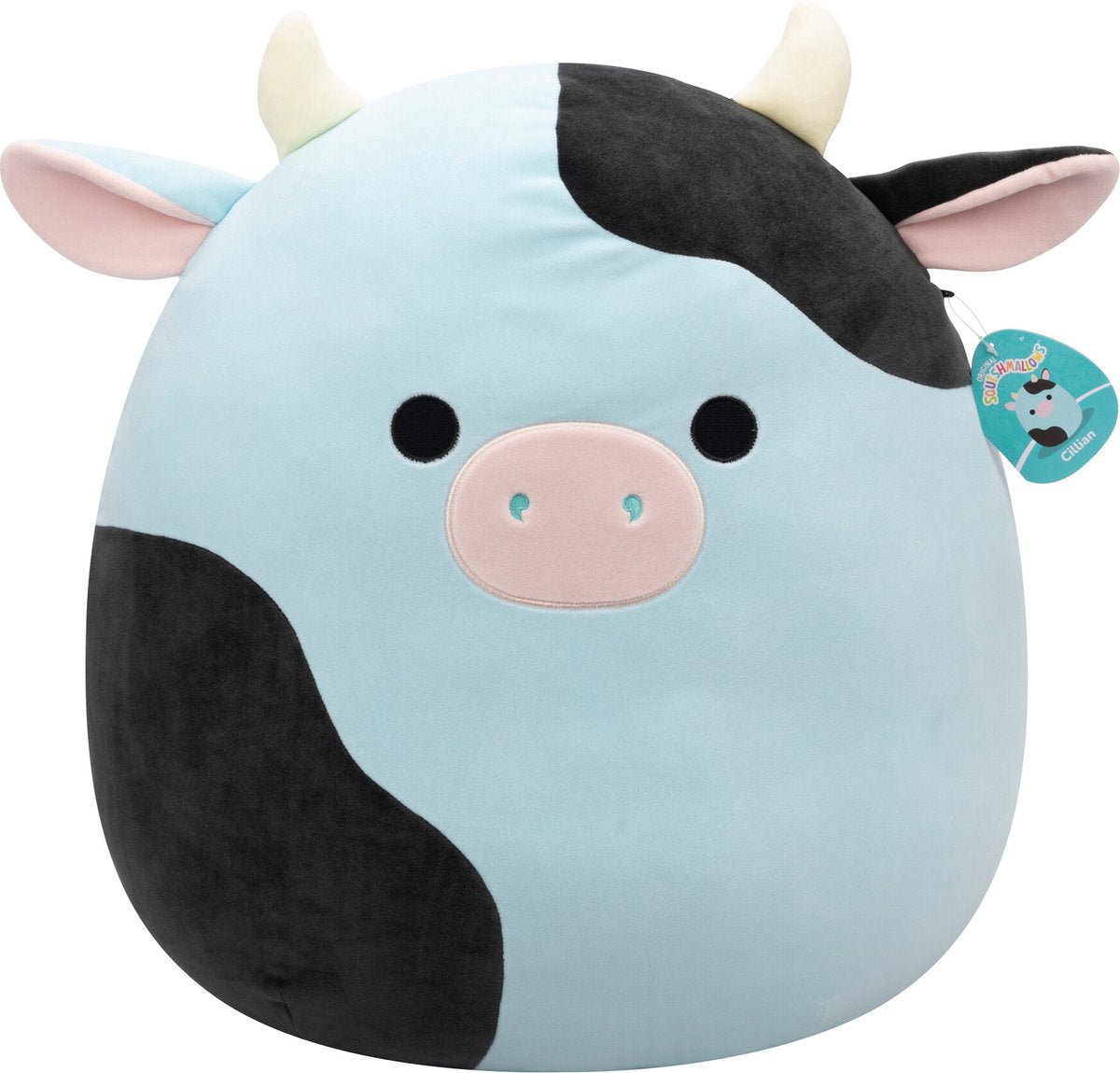 Squishmallows - cillian - blue and black cow 50cm pluche
