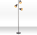 Briloner b.k.licht - industriële vloerlamp - zwart gouden staande lamp - draaibar - met e27 fitting - h.: 166cm