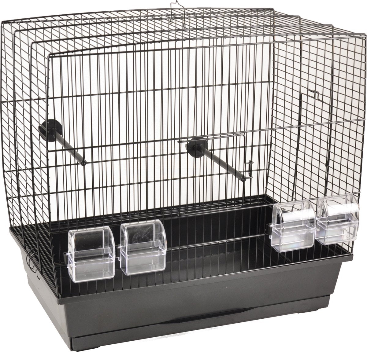 Flamingo vogelkooi – selma 2 – parkietenkooi – vogelkooi met lade en accessoires – metaal zwart – 55,5x34x51,5 cm – europese kwaliteit