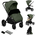 Lionelo mika plus kinderwagen - all-terrain wielen - lichtgewicht - verstelbare zitting - xxl kap met upf 50+ - compact opvouwbaar - inclusief accessoires