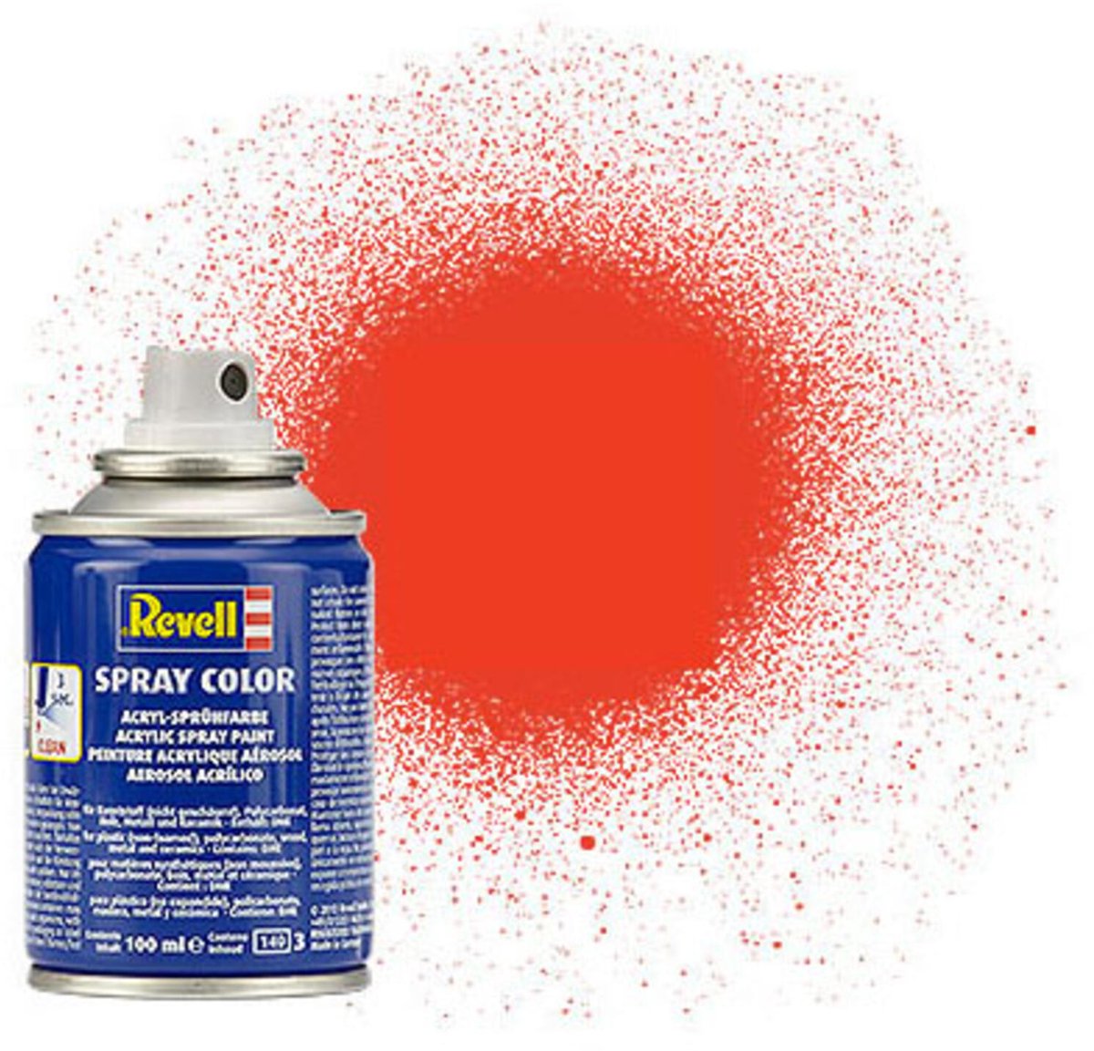 Revell hobbyverf acrylverf - #25 luminous orange - matt - acryl spray - verf spuitbus - 100 ml