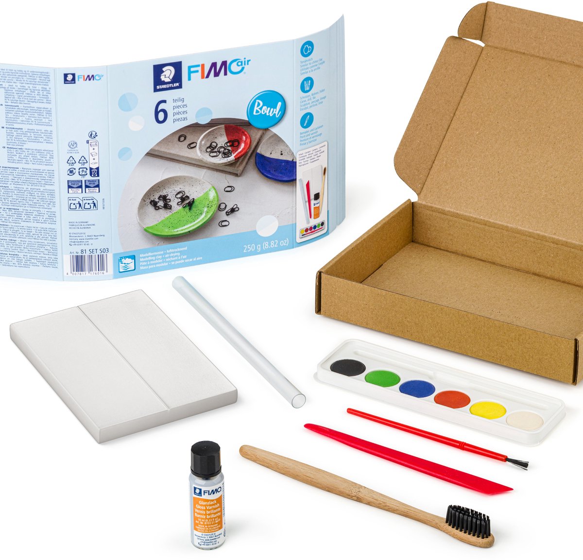 Staedtler fimo air design bowls - 250 g klei met accessoires