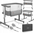 Lionelo aurora 3in1 co-sleeper - babybedje tot 9 kg - meegroeibed - 4 wielen met rem - campingbedje – verstelbare hoogte – ademend gaas – inclusief matras transporttas – afneembare bekleding