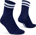 Gripgrab - original stripes crew zomer fietssokken gestreepte retro wielersport sokken coolmax - unisex - navy blauw - maat m (41-44)