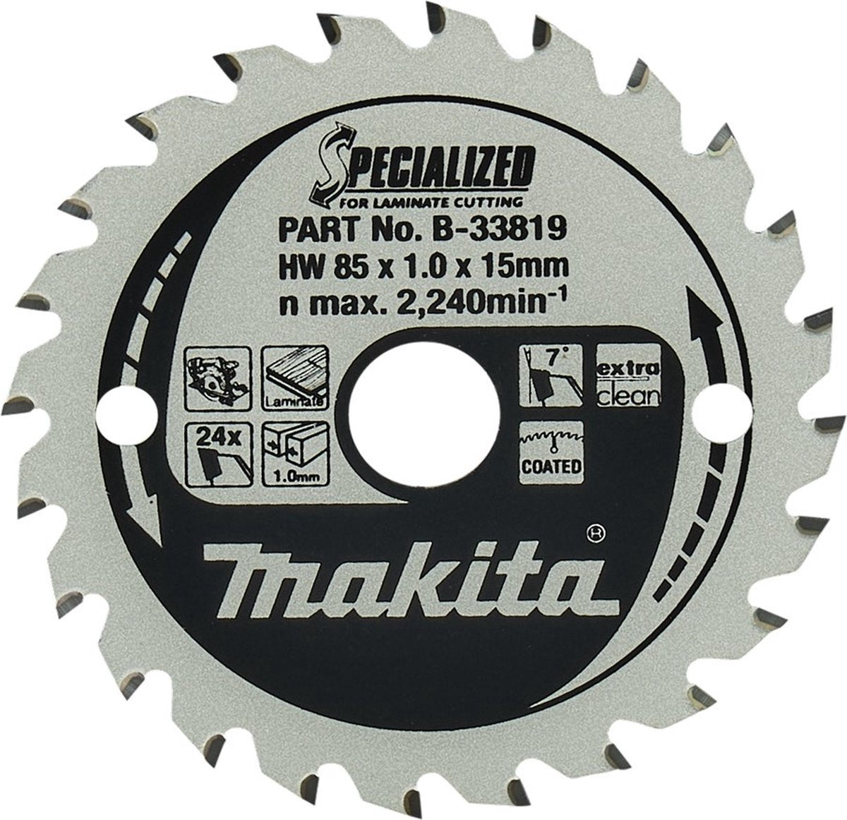 Makita accessoires cirkelzaagblad laminaat | specialized 85x15x1,0 24t 7g - b-33819