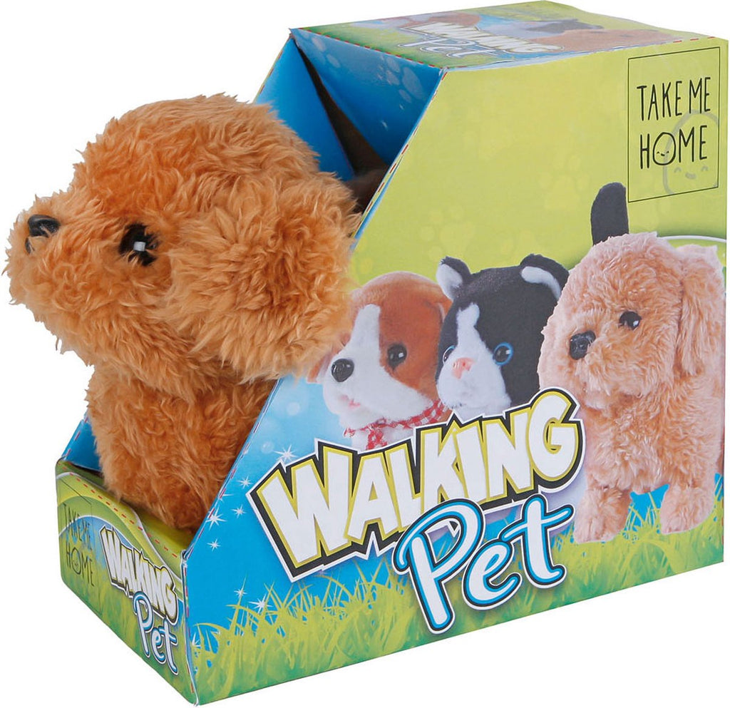 Interaktiver Gassi-Hund „Take Me Home“, braun, 15,5 cm