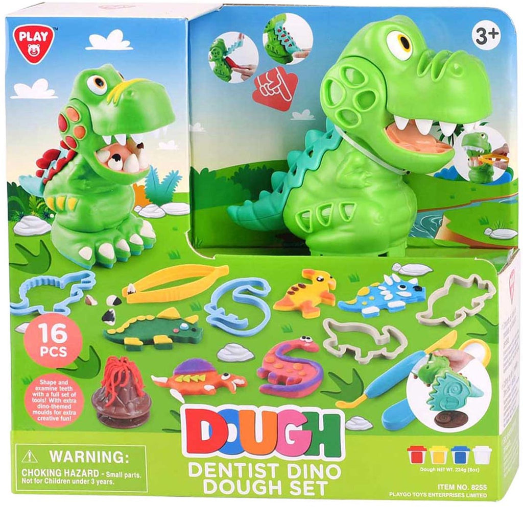 Playgo Dino-Zahnarzt-Tonset – 4 Tontöpfe