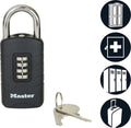 Masterlock hangslot en cijferslot in 1 - uniek slot met cijfercode én sleutel - cijferslot - hangslot - master lock 656eurdblk