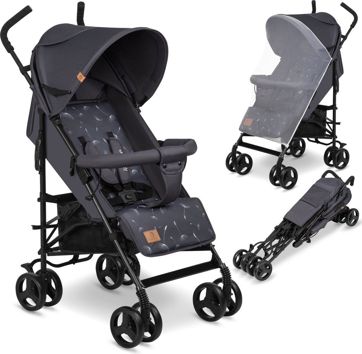 Lionelo elia - buggy - lichte 7kg en duurzame kinderwagen - paraplu buggy - 5-punts gordel - rijke set - grote mand - muskietennet - geschikt voor kinderen tot 15 kg - verstelbare rugleuning tot ligpositie en voetensteun - van 6 maanden tot 5 jaar