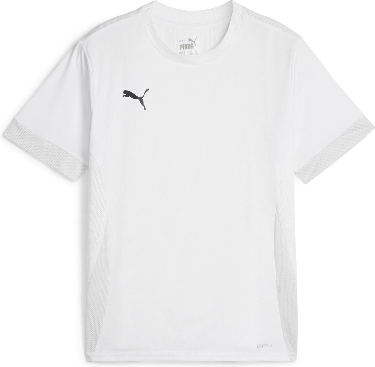Puma teamgoal matchday jersey jr unisex sportshirt - white- black-feather gray 128